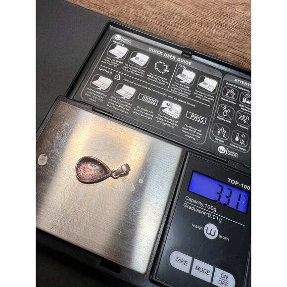 NEW Lepidocrocite super 7 sterling silver teardrop pendant 3.31 grams - Picture 11 of 11